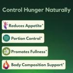 Natural Appetite Support Supplement for Women & Men, Clinically Studied Formula to Help Control Hunger & Cravings Naturally, Support Healthy Hormonal Balance, Holistic Daily Wellness – 60 Capsules