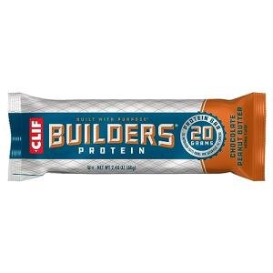 CLIF BUILDERS Protein Bar - Chocolate Peanut Butter Flavor - 20g Plant Based Protein - Gluten Free - Non-GMO - Low Glycemic - No Artificial Sweeteners - 2.4 oz.