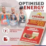 LUCHOS Natural High Energy Bars Power Blocks for Sports, Endurance, Running, Hiking, Cycling, Pre Workout Healthy Snacks, High Carb, Vegan and Gluten Free, Guava and Raspberry, 10 Pieces