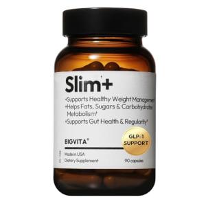BigVita Slim+ | Supports Healthy Metabolism, Gut Health & Carb Blocking - Vegan, Hormone-Free, 90 Capsules