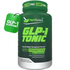 Herbtonics GLP-1 Tonic Weight Supplement – Natural GLP-1 Support with Apple Cider Vinegar, BHB Salts & Probiotics – Supports Appetite Regulation, Metabolism, Digestion & Detox – 60 Vegan Capsules