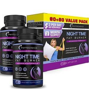PHYTOCHOICE Night Time Weight Loss Pills for Women-Carb Blocker Appetite Suppressant with Melatonin-Fat Burner Diet Pills That Work Fast for Women-Nighttime Metabolism Booster-2 Pack
