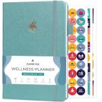 Clever Fox Wellness Planner - Weekly & Daily Health and Wellness Log, Food Journal & Meal Planner Diary for Calorie Counting, Notebook for Medical Condition Tracking, A5-Sized - Aquamarine