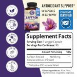 100% Pure Saffron Extract - Supports Weight and Appetite Health, Mood, Focus, Memory, Digestion, Eye, Skin and Brain Health. NSF Certified Saffron Supplements for Women and Men, 45-Day Supply.