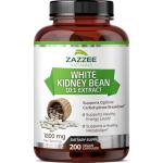 Zazzee White Kidney Bean 10:1 Extract, 1800 mg per Serving, 200 Vegan Capsules, Over 2 Month Supply, Standardized, Concentrated 10X Extract, 100% Vegetarian, All-Natural and Non-GMO, Made in The USA
