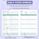 Food Journal - Journal for Women Weight Loss, 5.8" x 8.3", 6 Months Meal Planner to Count Calories Health Journals for Women/Men, Keep Healthy Diet & Achieve Fitness Goals - Purple