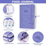 Food Journal - Journal for Women Weight Loss, 5.8" x 8.3", 6 Months Meal Planner to Count Calories Health Journals for Women/Men, Keep Healthy Diet & Achieve Fitness Goals - Purple