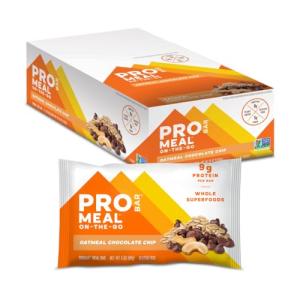 PROBAR - MEAL Bar, Oatmeal Chocolate Chip, Non-GMO, Gluten-Free, Healthy, Plant-Based, Whole-Food Ingredients, Natural Energy (12 Count)
