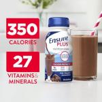 Ensure Plus Milk Chocolate Nutrition Shake | Meal Replacement Shake | Ready To Drink | 16g Protein and 27 Vitamins and Minerals | 8 fl oz - 6 Pack