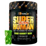 ALPHA LION Superhuman Burn – 2 in 1 Metabolism Booster Pre Workout and Thermogenic Fat Burner for Men – Appetite Suppressant and Weight Loss Supplement (21 Servings, Sour Gummy Bear)