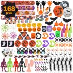 TOY Life Halloween Party Favors 168 Pcs Kids Party Favor Halloween Treats Toys in Bulk Goodie Bags Stuffers Return Gifts for Kids Birthday Party Favor Halloween Trick or Treat Classroom Party Supplies