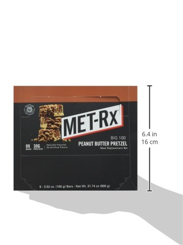 MET-Rx Big 100 Colossal Protein Bars - Peanut Butter Pretzel (9 Pack)