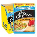 StarKist Tuna Creations Sweet and Spicy, 2.6 oz Pouch (12 Pack) Ready to Eat Wild Caught Tuna, 16g Protein, 90 Calories Per Serving, Gluten Free, Soy Free, Kosher, Perfect for Salads, Meals and Snacks