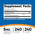 Nutricost Yohimbine HCl 5mg, 240 Capsules Extra Strength - Gluten Free, Non-GMO