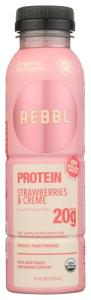 Rebbl Organic Strawberries & Creme Protein Elixir, 12 Fz