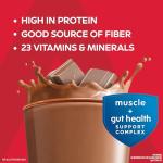 Atkins Strong High Protein Shake, Milk Chocolate, 30g Protein, 7g Prebiotic Fiber, Muscle & Gut Health Support Complex, 12 Count
