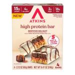 Atkins High Protein Bars, Brownie Delight Flavor, 15g of Protein, 4g Net Carbs, 4 Count