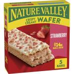 Nature Valley Crispy Creamy Wafer Bars, Strawberry, Whole Grain, 5 Bars, 6.5 oz