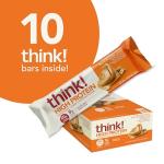think! Protein Bars, High Protein Snacks, Gluten Free, Sugar Free Energy Bar with Whey Protein Isolate, Creamy Peanut Butter, Nutrition Bars without Artificial Sweeteners, 2.1 Oz (10 Count)
