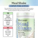 Fit & Lean Meal Shake, Fat Burning Meal Replacement, Protein, Fiber, Probiotics, Vanilla, 1lb, 10 Servings Per Container