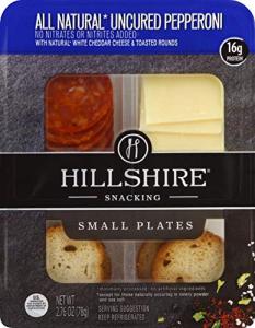 Hillshire Snacking All Natural Uncured Pepperoni Deli Lunch Meat with Natural White Cheddar Cheese, 2.76 Oz