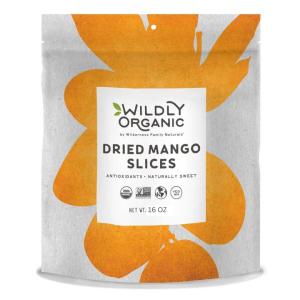 Wildly Organic Dried Mango Slices 16 Oz, 1 lb Bag – Premium, Organic, Unsweetened, Non-GMO, Kosher, Vegan, No Added Sugar – Healthy Snack for Kids & Adults