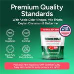 GLP1 Support for Weight Loss - Sugar-Free Berberine Complex Gummies w Ceylon Cinnamon, Milk Thistle, ACV [AMPK Metabolic Activator] Berberine Supplement for Appetite Control, Carb Blocker & Fat Burn