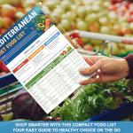 5 Pack Mediterranean Diet Chart Food List 2025, 80+ Easy Meal Planner Recipes for Beginner (Laminated), Mediterranean Ingredient Meal Plan, Serving Sizes Calories Net Carbs, Diabetes-Friendly