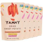 Yammy Dried Sweet Potato Sticks (5 Pack) - 1 Ingredient Healthy Asian Snack for Adults & Kids (Japanese, Korean, Chinese Food) - Vegan, Gluten-Free, 3g Protein, 4g Fiber, 12 Vitamins & Minerals, 2.5oz