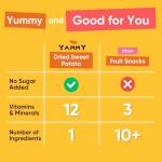 Yammy Dried Sweet Potato Sticks (5 Pack) - 1 Ingredient Healthy Asian Snack for Adults & Kids (Japanese, Korean, Chinese Food) - Vegan, Gluten-Free, 3g Protein, 4g Fiber, 12 Vitamins & Minerals, 2.5oz