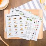 12 Pcs Mediterranean Diet Food List, Mediterranean Meal Plan Chart, Grocery List Health Food Guide for Daily Diet Plan, Mediterranean Food Plan