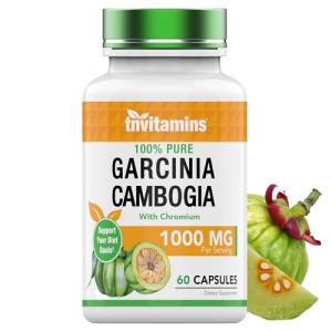 tnvitamins Garcinia Cambogia Extract Capsules (1000 MG x 60 Pills) with Chromium | Weight Loss Pills for Women & Men* | Appetite Suppressant for Weight Loss