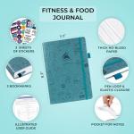 Clever Fox Fitness & Food Journal – Nutrition & Workout Planner for Women & Men – Diet & Gym Exercise Log Book with Calendars, Diet & Training Trackers - Undated, A5 Size, Hardcover (Aquamarine)