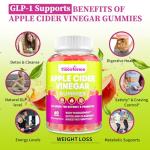 Appetite Suppressant Supplement| Supports GLP-1 Function| Apple Cider Vinegar Gummies with Green Tea Extract, Probiotic for Fat Burner, Detox Cleanse, Metabolism, Energy & Digestive Health,120 Gummies