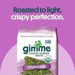 Gimme Seaweed Organic Premium Roasted Seaweed Snacks, Teriyaki, 6 Count, Keto, Vegan, Gluten-Free, Great Source of Omega3s and Iodine, Healthy On-The-Go Snack for Kids and Adults