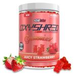 EHP Labs OxyShred Gummies - Pre Workout Gummies & Energy Chews with 100mg Caffeine, L-Carnitine for Thermo & Metabolic Support, All Natural Energy Boost - Strawberry Flavor – 60 Servings