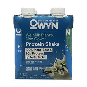 OWYN 100% Vegan Plant-Based Protein Shakes | Smooth Vanilla, 11.15 Fl Oz (Pack of 4) | Dairy-Free, Gluten-Free, Soy-Free, Tree Nut-Free, Egg-Free, Allergy-Free, Vegetarian