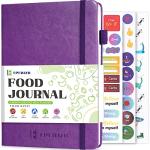 EPEWIZD Food Journal for Weight Loss, Meal Planner & Daily Food Wellness Diary to Count Calories Nutrient Intake,Weight Loss Journal to Track Health(A5 size)-Purple