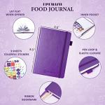 EPEWIZD Food Journal for Weight Loss, Meal Planner & Daily Food Wellness Diary to Count Calories Nutrient Intake,Weight Loss Journal to Track Health(A5 size)-Purple