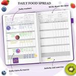 EPEWIZD Food Journal for Weight Loss, Meal Planner & Daily Food Wellness Diary to Count Calories Nutrient Intake,Weight Loss Journal to Track Health(A5 size)-Purple