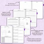 EPEWIZD Food Journal for Weight Loss, Meal Planner & Daily Food Wellness Diary to Count Calories Nutrient Intake,Weight Loss Journal to Track Health(A5 size)-Purple