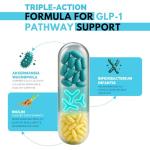 GLP-1 Probiotic Support Appetite Suppressant – Akkermansia muciniphila & Bifidobacterium infantis – Inulin Prebiotic Fiber – Gut Cleanse, Craving & Weight-Loss Support – 30 Caps