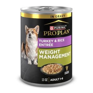 Purina Pro Plan Weight Management Wet Dog Food Turkey and Rice Entree in Gravy - (Pack of 12) 13 oz. Cans