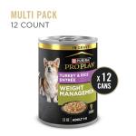 Purina Pro Plan Weight Management Wet Dog Food Turkey and Rice Entree in Gravy - (Pack of 12) 13 oz. Cans