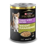 Purina Pro Plan Weight Management Wet Dog Food Turkey and Rice Entree in Gravy - (Pack of 12) 13 oz. Cans