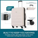 Westridge Hardshell Luggage Set - 3 Piece Set - 20" Carry-On, 24” & 28” Checked Luggage Set with 360° Spinner Wheels - Expandable Suitcases for Extended Travel - Durable ABS Shell - Light Pink