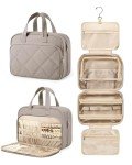 BAGSMART HangingToiletry Bag for Women, Puffy Travel Toiletry Bag with Jewelry Organizer, Waterproof Cosmetic Makeup Bag Compartment, Toiletries Kit Set for Traveling, Accessories, Essentials (Large)