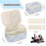 OCHEAL Makeup Bag Portable Cosmetic Bag For Women, Large Capacity Travel Makeup Case Organizer, Toiletry Bag for Girls Traveling With Handle and Divider-Flowers