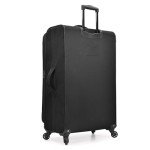 U.S. Traveler Aviron Bay Expandable Softside Luggage with Spinner Wheels, Black, 30-Inch