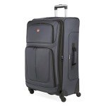 SwissGear Sion Softside Expandable Luggage, Dark Grey, Checked-Large 29-Inch